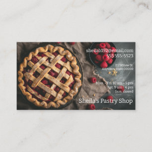 Raspberry paj med textutrymme visitkort