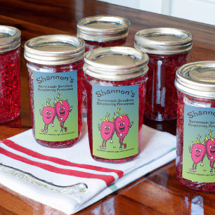 Raspberry Pals Lundny Tecknad Sylt Paj och mer Mat Etikett