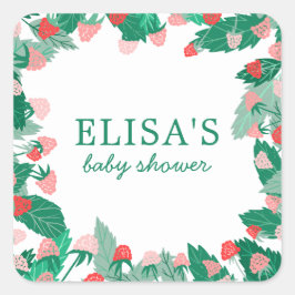 Raspberry Patch Cute Colorful ANPASSNINGSBAR BABY  Fyrkantigt Klistermärke