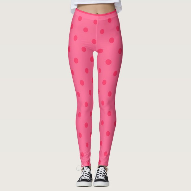Raspberry Polka Dot Leggings (Framsida)