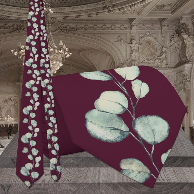 Raspberry Red Burgundy Sage Eucalyptus Bröllop Slips (Skapare uppladdad)