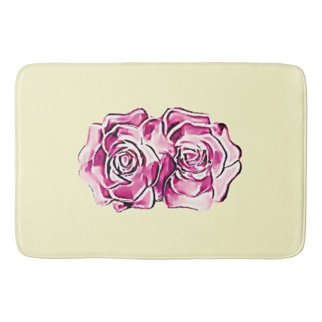 Raspberry Ro och Cream Badrumsmatta (Framsidan)