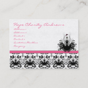 Raspberry Rosa Mode Diva Damask Visitkort