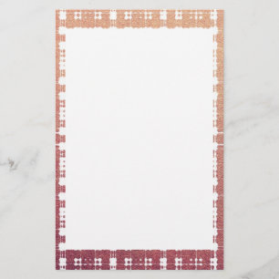 Raspberry Rosa Modern Plaid Netted Ombra Brevpapper