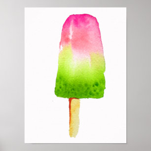 Raspberry rosa popsicle Summer Poster