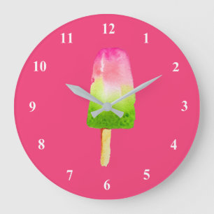 Raspberry rosa popsicle Summer Stor Klocka