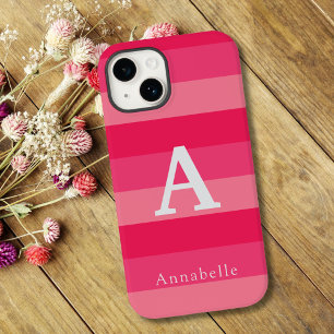 Raspberry Rosa Rand Anpassningsbar Monogram Namn