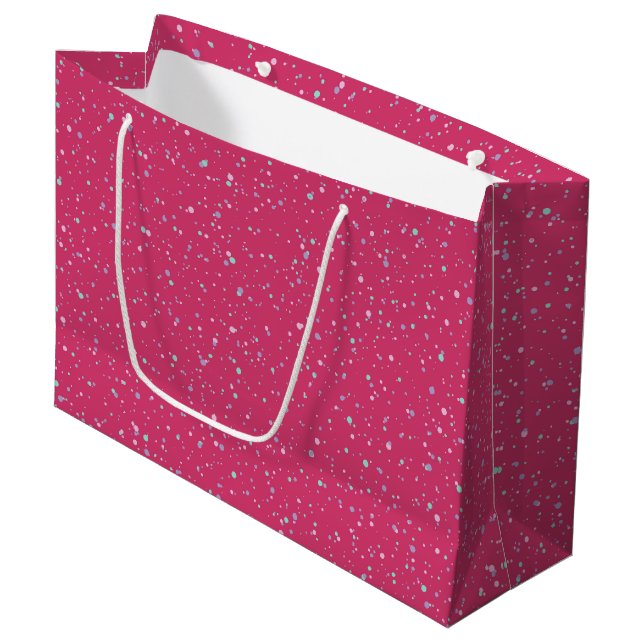 Raspberry Rosa Specklad Pastel Splatter Paint Dots (Framsidan Vinklad)