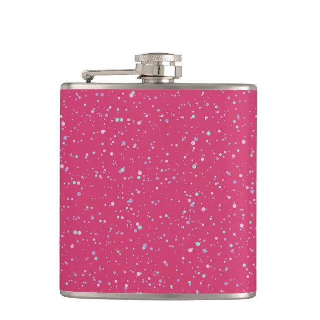 Raspberry Rosa Specklad Pastel Splatter Paint Dots Fickplunta (Framsidan)