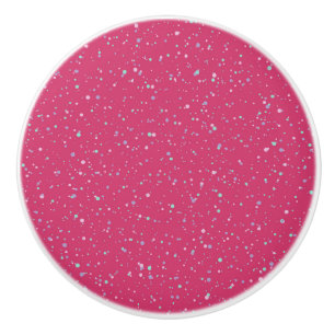 Raspberry Rosa Specklad Pastel Splatter Paint Dots Knopp