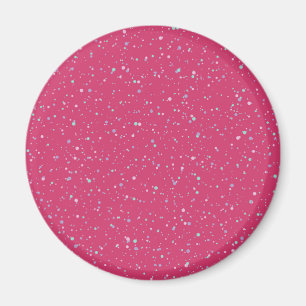 Raspberry Rosa Specklad Pastel Splatter Paint Dots Magnet