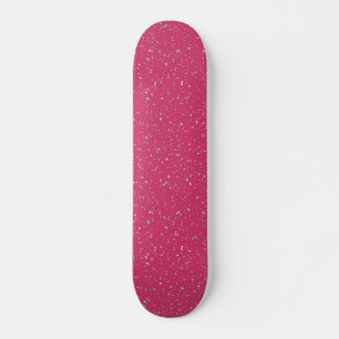 Raspberry Rosa Specklad Pastel Splatter Paint Dots Mini Skateboard Bräda 18,5 Cm