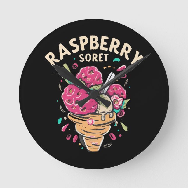 Raspberry Sorbet Rund Klocka (Framsida)