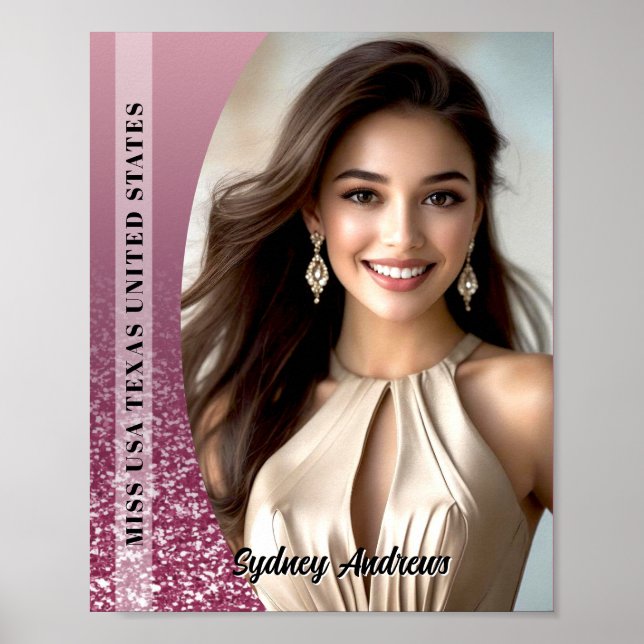 Raspberry Sparkle Custom Pageant Poster Print (Framsidan)