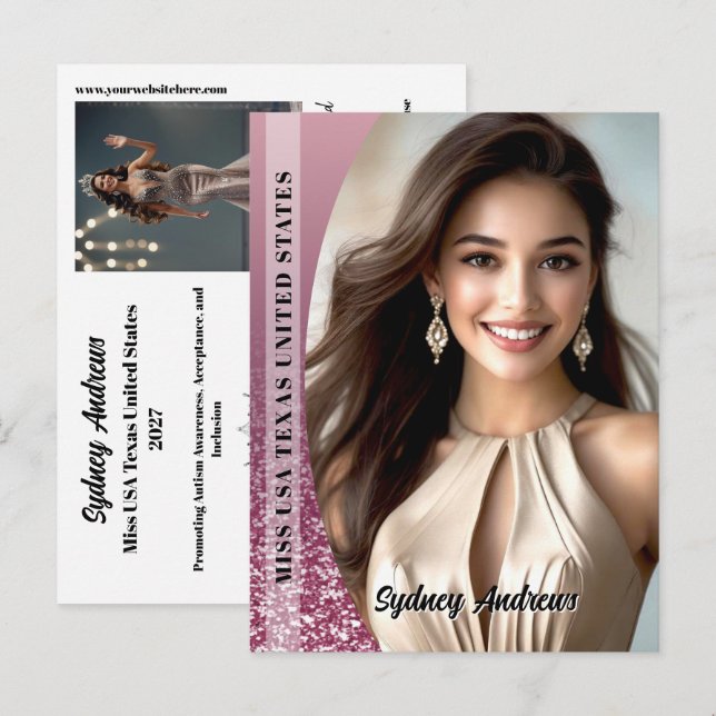 Raspberry Sparkle  Pageant Promo Photo Postcard Vykort (Fram/baksida)