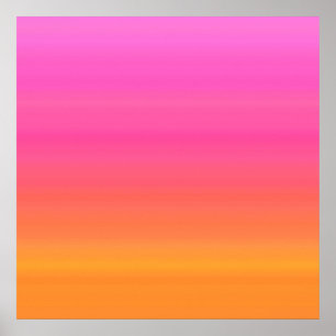 Raspberry Sunset Gradient - Rosa Gult Orange Poster