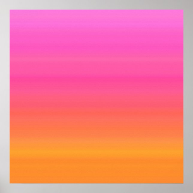 Raspberry Sunset Gradient - Rosa Gult Orange Poster (Framsidan)
