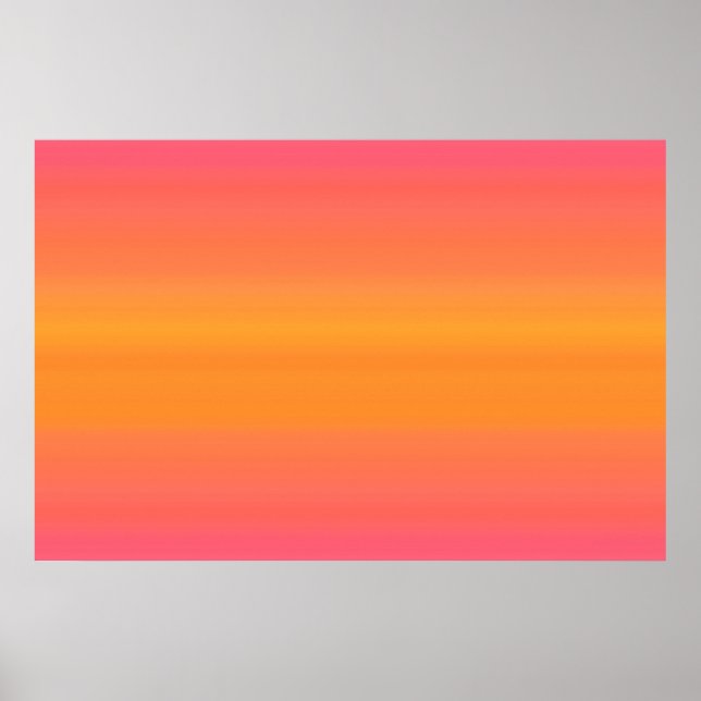 Raspberry Sunset Gradient - Rosa Gult Orange Poster (Framsidan)