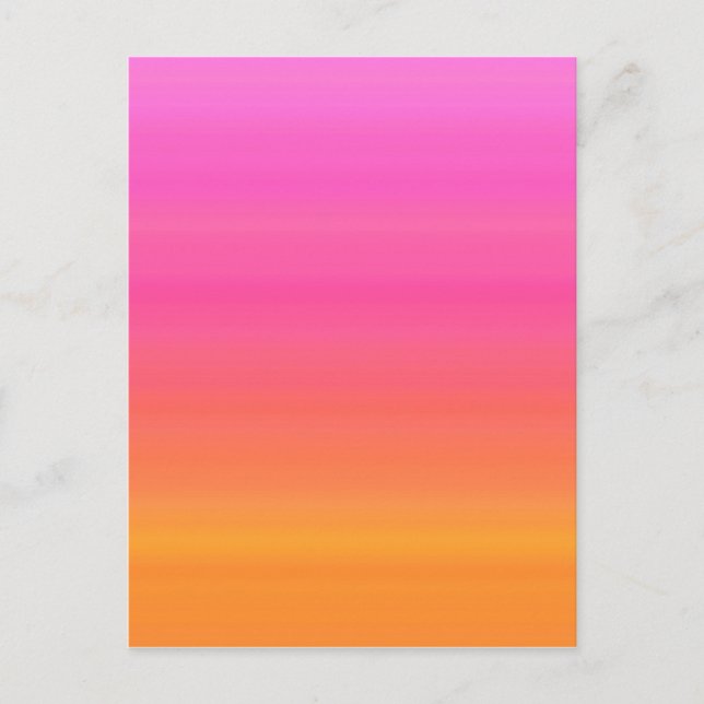 Raspberry Sunset Gradient - Rosa Gult Orange Vykort (Framsida)