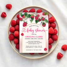Raspberry Sweet Watercolor Girl Baby Shower