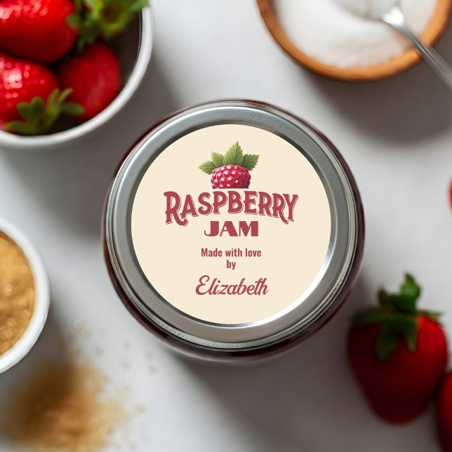 Raspberry Sylt Runt Klistermärke (Skapare uppladdad)