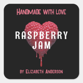 Raspberry Sylt Square Sticker Fyrkantigt Klistermärke