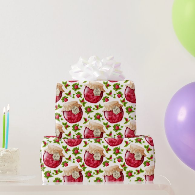 Raspberry Sylt Wrapping Papper Presentpapper (Festgåvor)