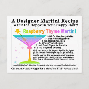 Raspberry Thyme Martini Recipe-vykort Vykort