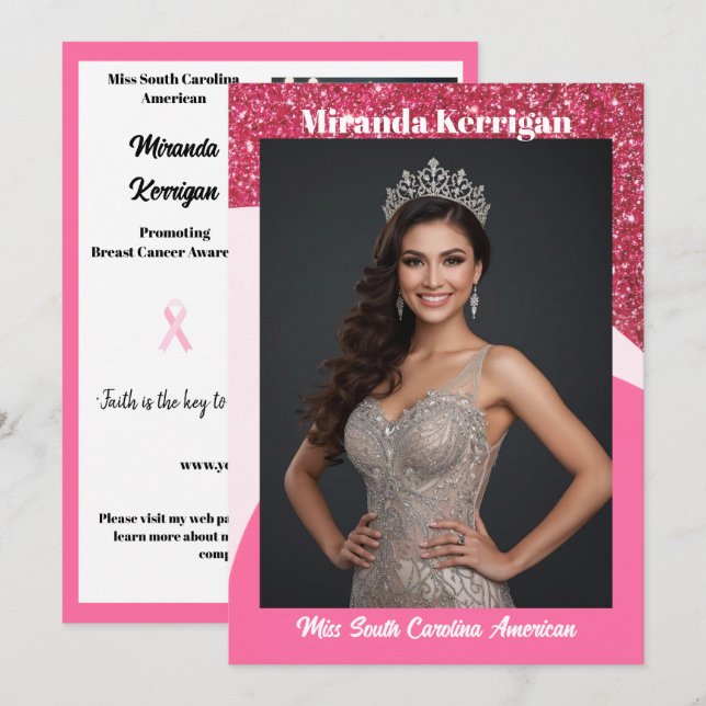 Raspberry Twist Pageant Titleholder Autograph Card Inbjudningar (Fram/baksida)