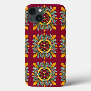 Raspberry Victorian Tile Design