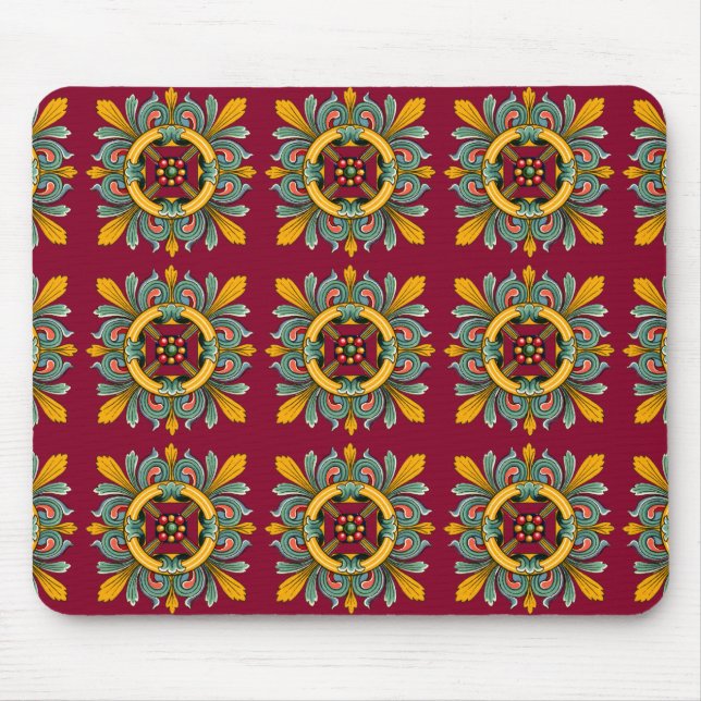 Raspberry Victorian Tile Design Musmatta (Framsidan)