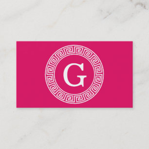 Raspberry Whet Grekiska Nyckel Rnd Ram Initial Mon Visitkort