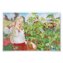 Raspberry Woman Photo Utvidgning