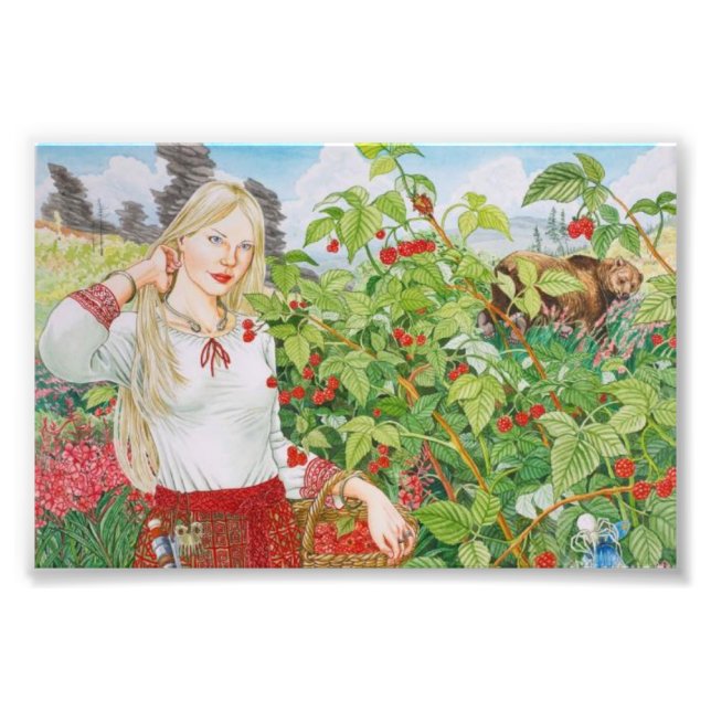 Raspberry Woman Photo Utvidgning Fototryck (Framsidan)