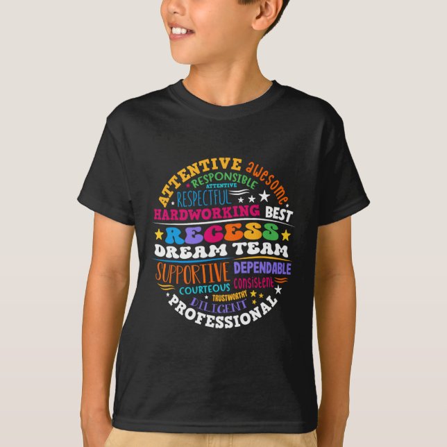 Rast Dröm Lag Lärare Elever Övervaka Tillbaka T Shirt (Framsida)