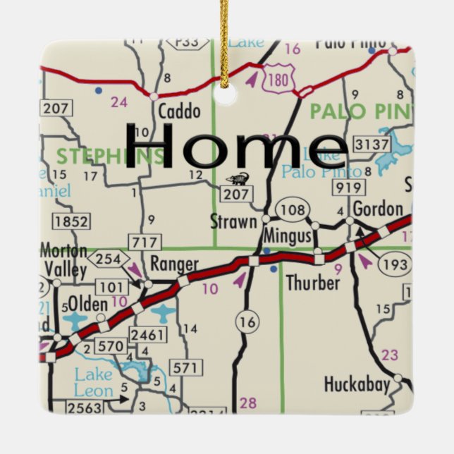 Rast TX Karta Julgransprydnad Keramik (Baksida)