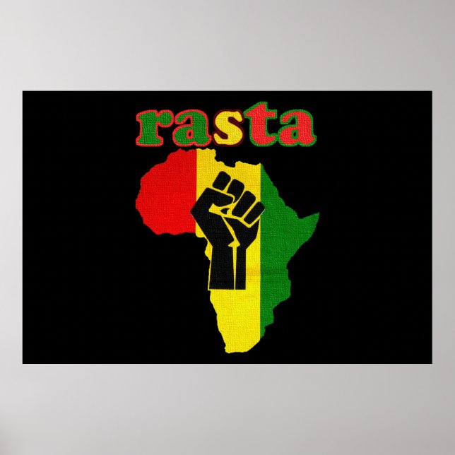 Rasta Afrika och Black Power Kanvastryck 48 till 3 Poster (Framsidan)