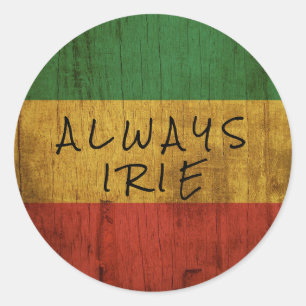 Rasta Always Irie Runt Klistermärke