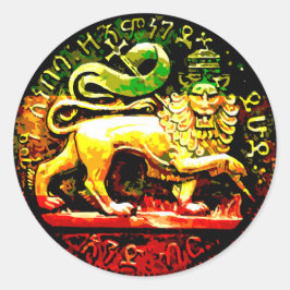 Rasta Ancient Lejon på Judah Red Guld Grönt Black Runt Klistermärke