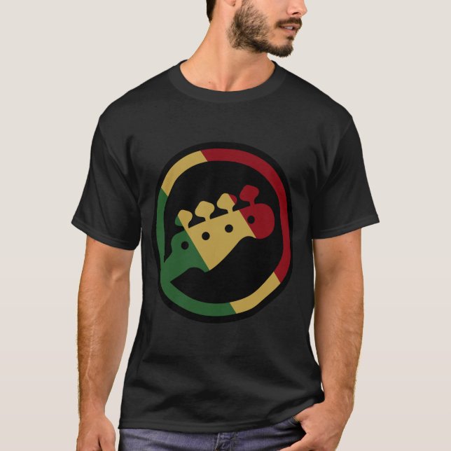 Rasta Bass Guitar Music Gift Idea Tee New Guitar (Framsida)