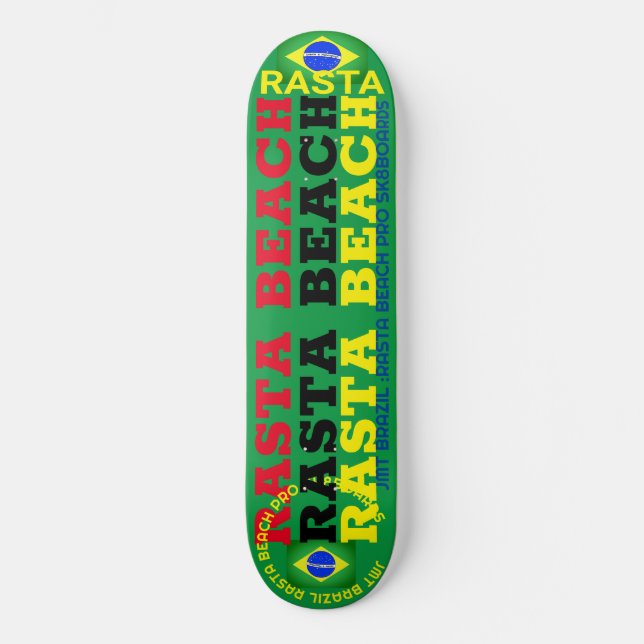 RASTA BEACH JMT BRAZIL 8 1/4" Skateboard Deck (Framsida)