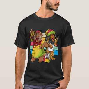 Rasta Bear och Lejon  T Shirt