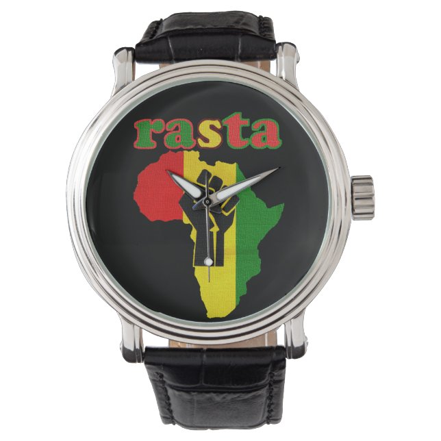 Rasta Black Power over Afrika Armbandsur (Framsida)