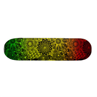 Rasta blommamönster skateboard bräda 21,5 cm