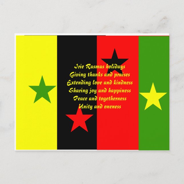 rasta christmas postcards-irie rasmas helg vykort (Framsida)