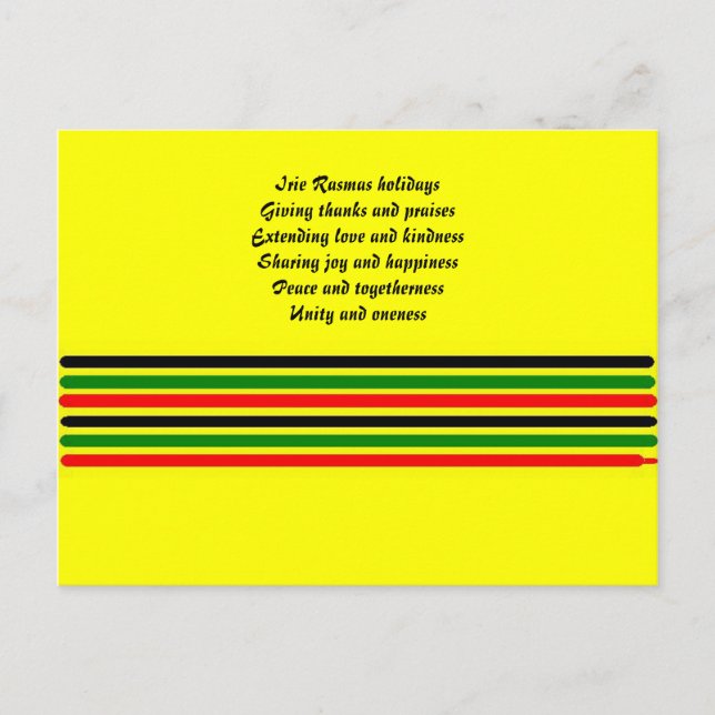 rasta christmas postcards-irie rasmas vykort (Framsida)