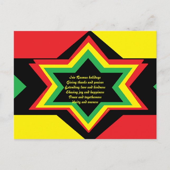 rasta christmas postcards-irie rasmas vykort (Framsida)
