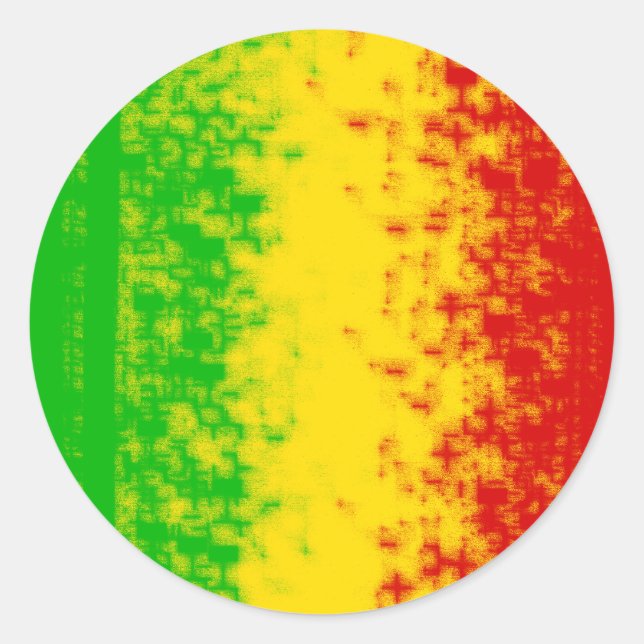 Rasta Design Runt Klistermärke (Framsida)
