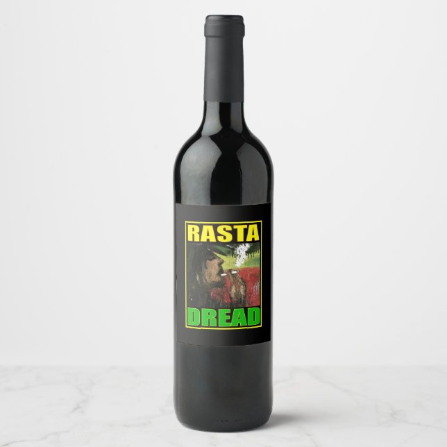 RASTA DREAD SVART VINFLASKA ETIKETT (Framsida)