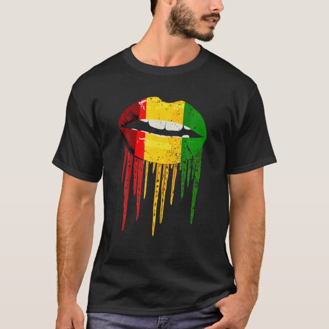Rasta Drickning av Läppar Rastafarian Reggae Cloth T Shirt (Framsida)